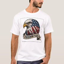 Camiseta Patriótica Águia Americana Liberdade Voa 