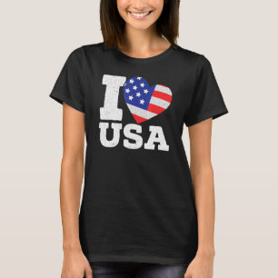 Camiseta Patriótica America I Love USA Flag 4 De Julho Amer