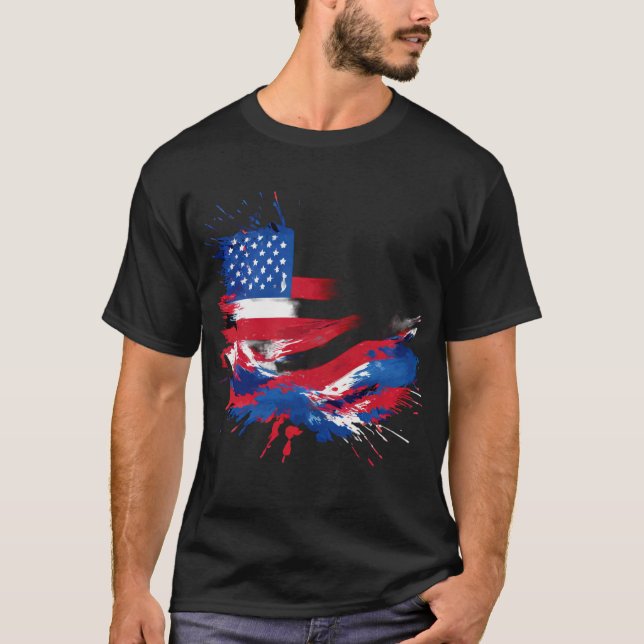 Camiseta "Patriótica American Flag Colors T-Shirt (Frente)