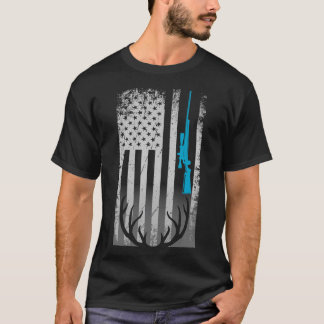 Camiseta Patriótica American Flag Engraçado Caça Amor De