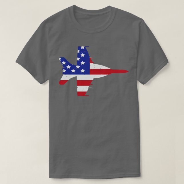 Camiseta Patriótica American Flag FA18 Super Hornet (Frente do Design)