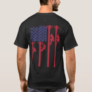 Camiseta Patriótica Americana Flag Lineman