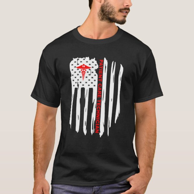 Camiseta Patriótica Americana Flag Patiease Technicia (Frente)