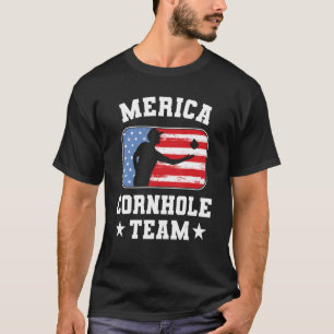 Camiseta Patriótica Americana Merica Cornhole Team Corn