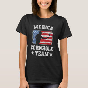 Camiseta Patriótica Americana Merica Cornhole Team Corn