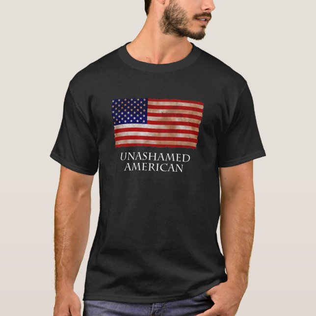 Camiseta Patriótica Americana sem vergonha (Frente)