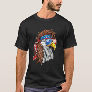 Camiseta Patriótica Bald Eagle Mullet EUA Bandeira American