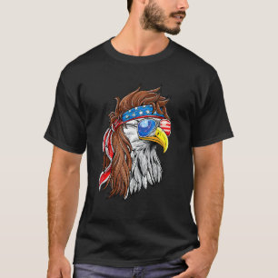 Camiseta Patriótica Bald Eagle Mullet EUA Bandeira American
