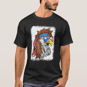 Camiseta Patriótica Bald Eagle Mullet EUA Bandeira American