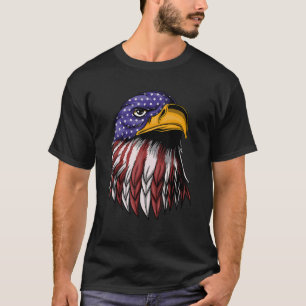 Camiseta Patriótica Bald Eagle Usa Bandeira Americana 4th O
