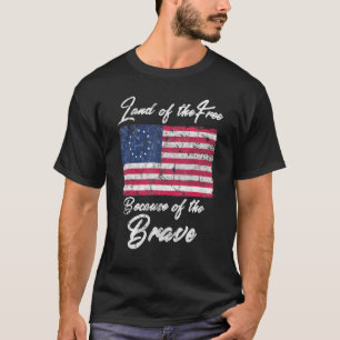 Camiseta Patriótica Betsy Ross American Flag Com 13 Estrela