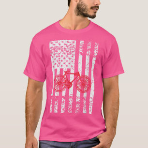 Camiseta Patriótica Bicicleta Americana Bandeira 4 de julho
