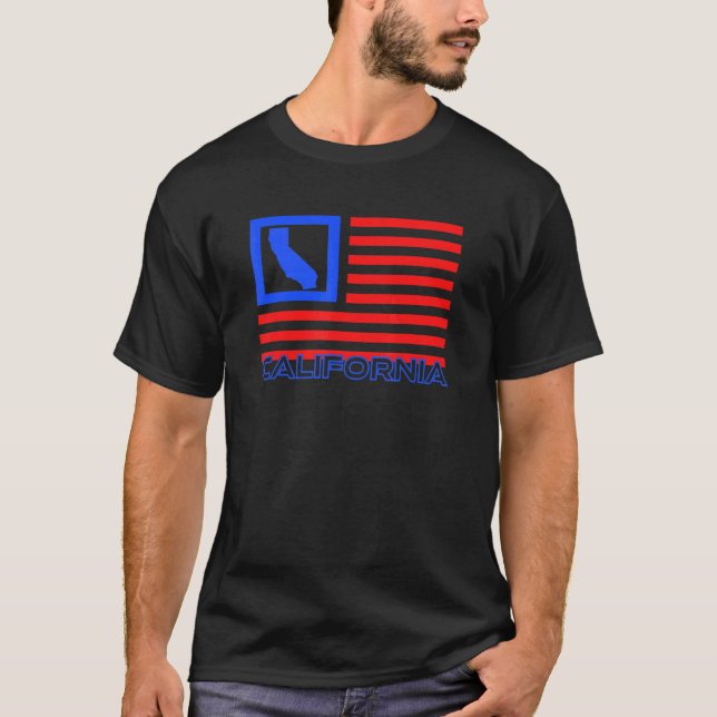 Camiseta Patriótica California Republic Usa Flag Cali Local (Frente)