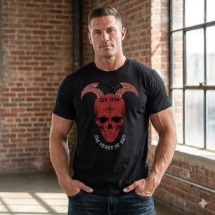 Camiseta Patriótica Caveira Vermelha 250 Anos de G