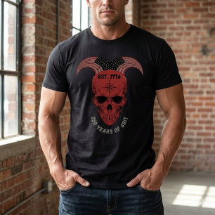 Camiseta Patriótica Caveira Vermelha 250 Anos de G