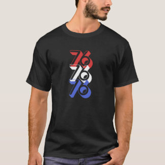 Camiseta Patriótica com Decote em V '76 - 4 de Jul