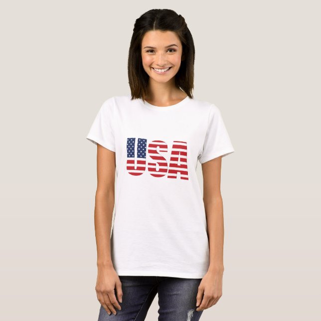 Camiseta Patriótica das Mulheres (Frente Completa)
