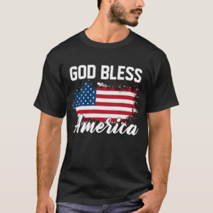 Camiseta Patriótica de 4 de julho na América deus abençoe