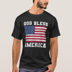 Camiseta Patriótica de 4 de julho na América deus abençoe