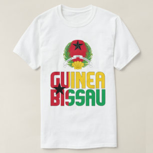 Camiseta Patriótica de Bandeira e Casaco de Armas da Guiné-
