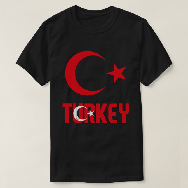 Camiseta Patriótica de Casaco de Armas na Turquia (Frente do Design)