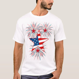 Camiseta Patriótica de Fogos de Artifício do 4 de