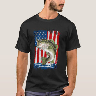 Camiseta Patriótica de Pesca de Robalo Gráfico da