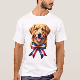 Camiseta Patriótica de Ribana Dupla do Golden Retr