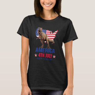 Camiseta Patriótica Dinossauro Americana 4º De Julho
