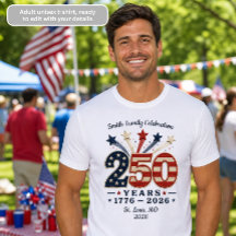 Camiseta Patriótica do 250º Aniversário 1776-2026