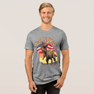 Camiseta Patriótica do T-Rex de Desenho Animado