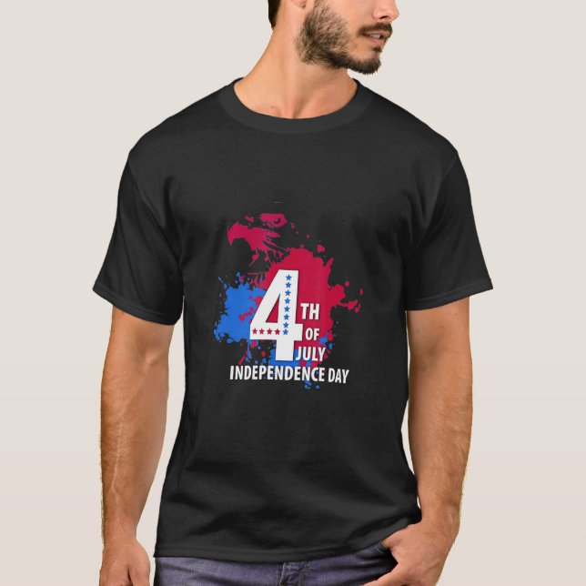 Camiseta Patriótica Eagle 4 de julho Independe Americana (Frente)