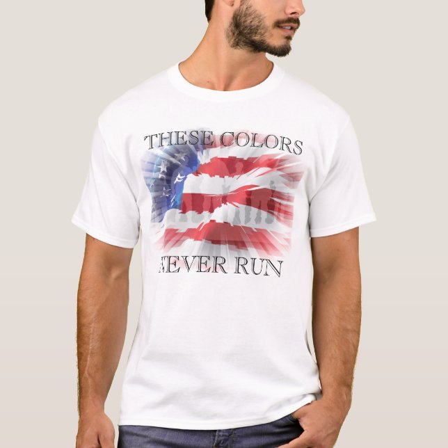 Camiseta Patriótica Estas Cores Nunca Correm (Frente)
