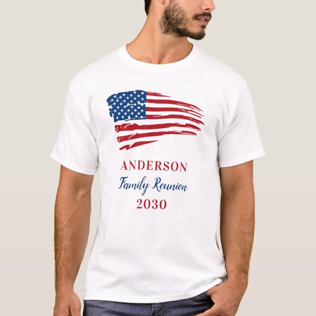 Camiseta Patriótica Familiar Sindicato Personalizado Americ (Frente)