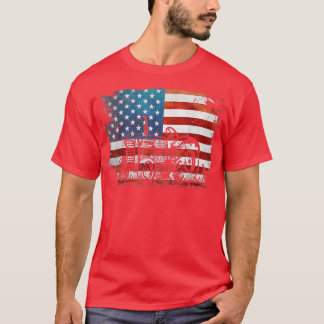Camiseta Patriótica Farmer American Flag Trator 4 De Julho