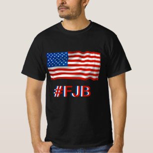 Camiseta Patriótica FJB American Flag Letters T-Shirt Engr