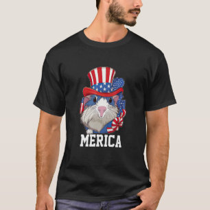 Camiseta Patriótica Guiné Pig Merica Independência 4º