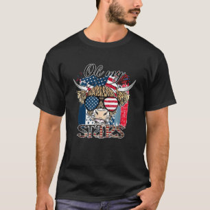 Camiseta Patriótica Highland Cow Memorial Day Merica Quarto