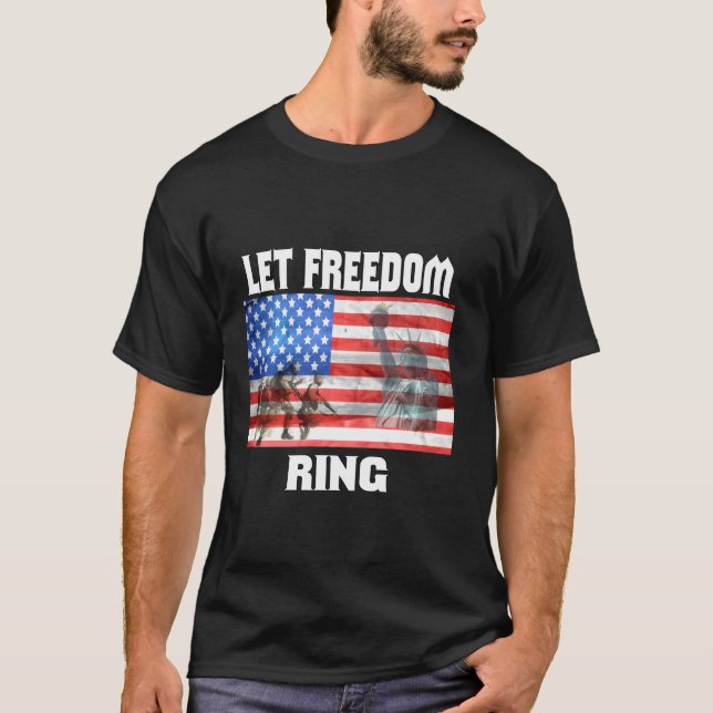 Camiseta Patriótica Let Freedom Ring American Flag 4º De Ju (Frente)