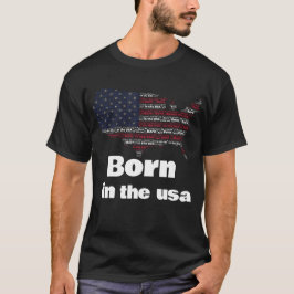 Camiseta Patriótica Mapa da Bandeira Americana 'Na