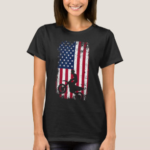 Camiseta Patriótica Motocross Dirt Bike American Flag Mo