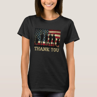 Camiseta Patriótica Obrigado Soldados E Veteranos Americano