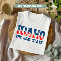 Camiseta Patriótica Personalizada de Idaho O Estad