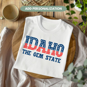 Camiseta Patriótica Personalizada de Idaho O Estad