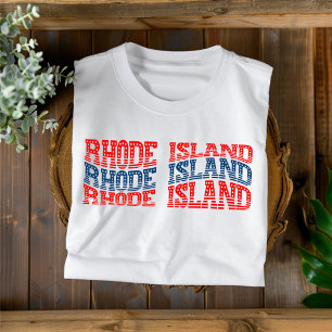 Camiseta Patriótica Rhode Island Vermelha e Azul B
