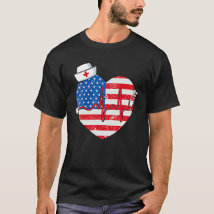 Camiseta Patriótica Rn Lpn Cna American Bandeira 4 De Julho