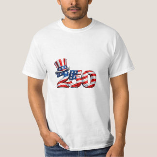 Camiseta Patriótica Tio Sam 250 Chapéu