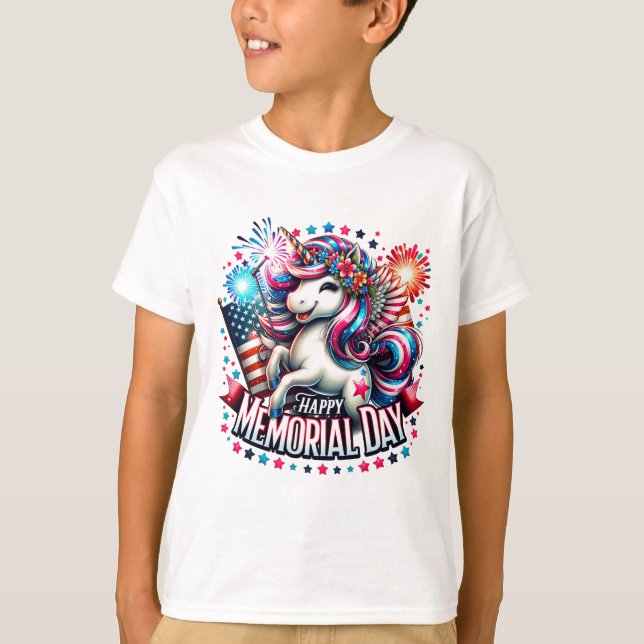 Camiseta Patriótica Unicorn Kids (Frente)