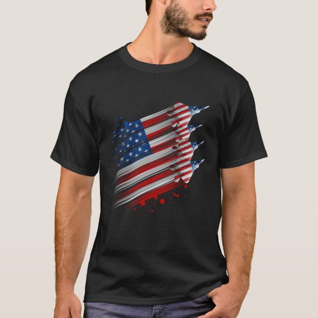 Camiseta Patriótica USA Flag Fighter Jets Boys 4 de julho (Frente)