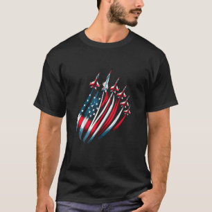Camiseta Patriótica USA Flag Fighter Jets Boys 4 de julho